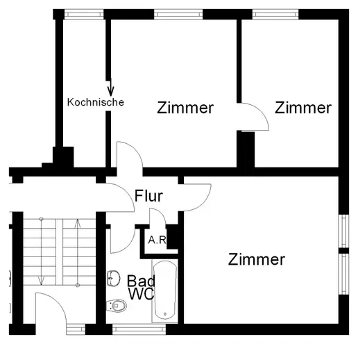 3 Zimmer Wohnung mit 63 m² in Osnabrück – Bild 2