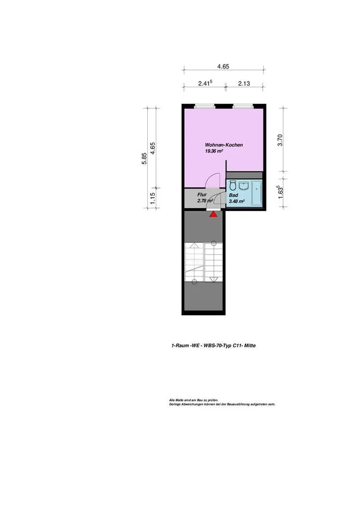 1 Zimmer Wohnung mit 26 m² in Neubrandenburg – Bild 5
