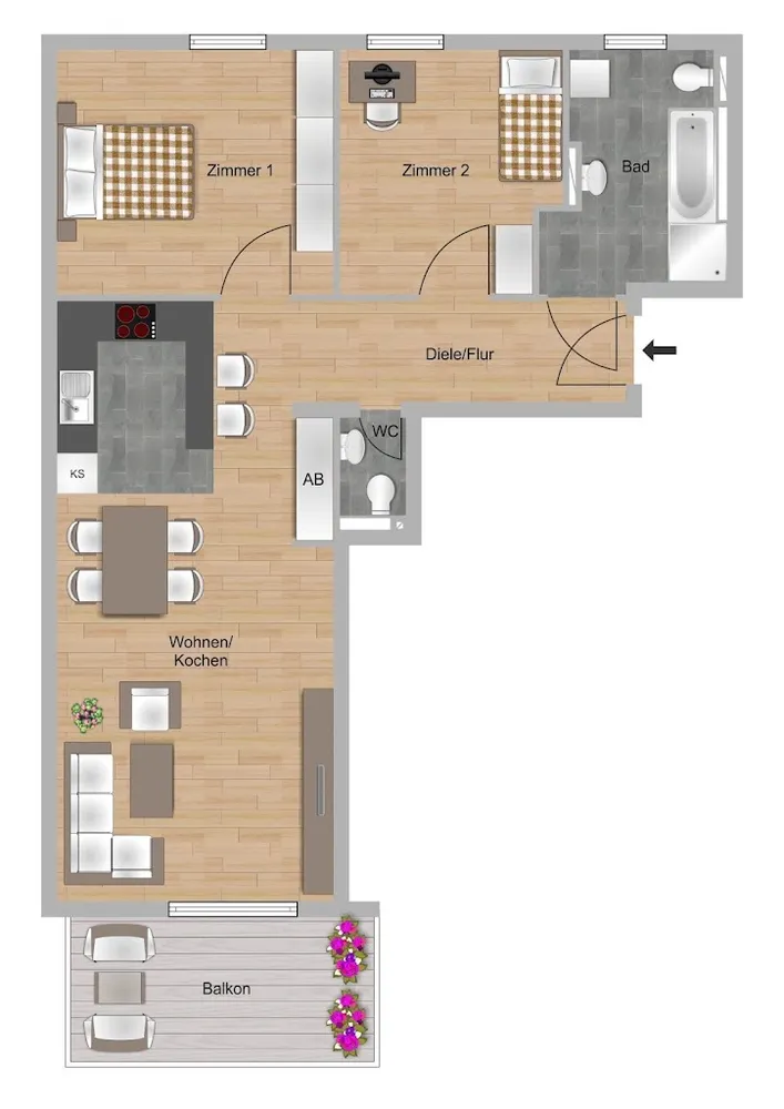 3 Zimmer Wohnung mit 81 m² in Wiesbaden – Bild 4