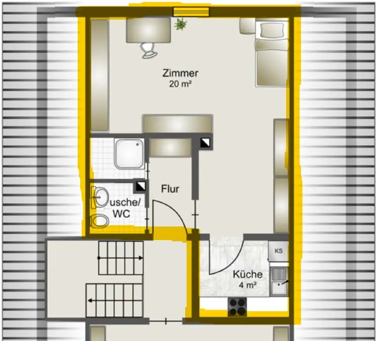 Studio mit 27 m² in Fürth – Bild 9