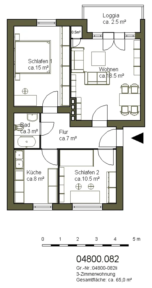 3 Zimmer Wohnung mit 68 m² in Hannover – Bild 3