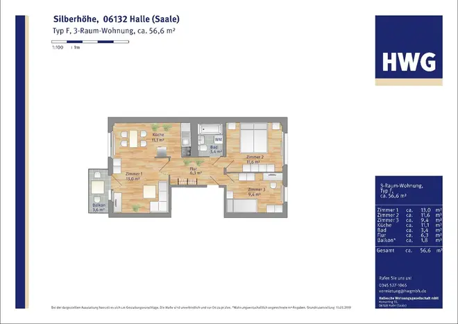 3 Zimmer Wohnung mit 57 m² in Halle (Saale) – Bild 4