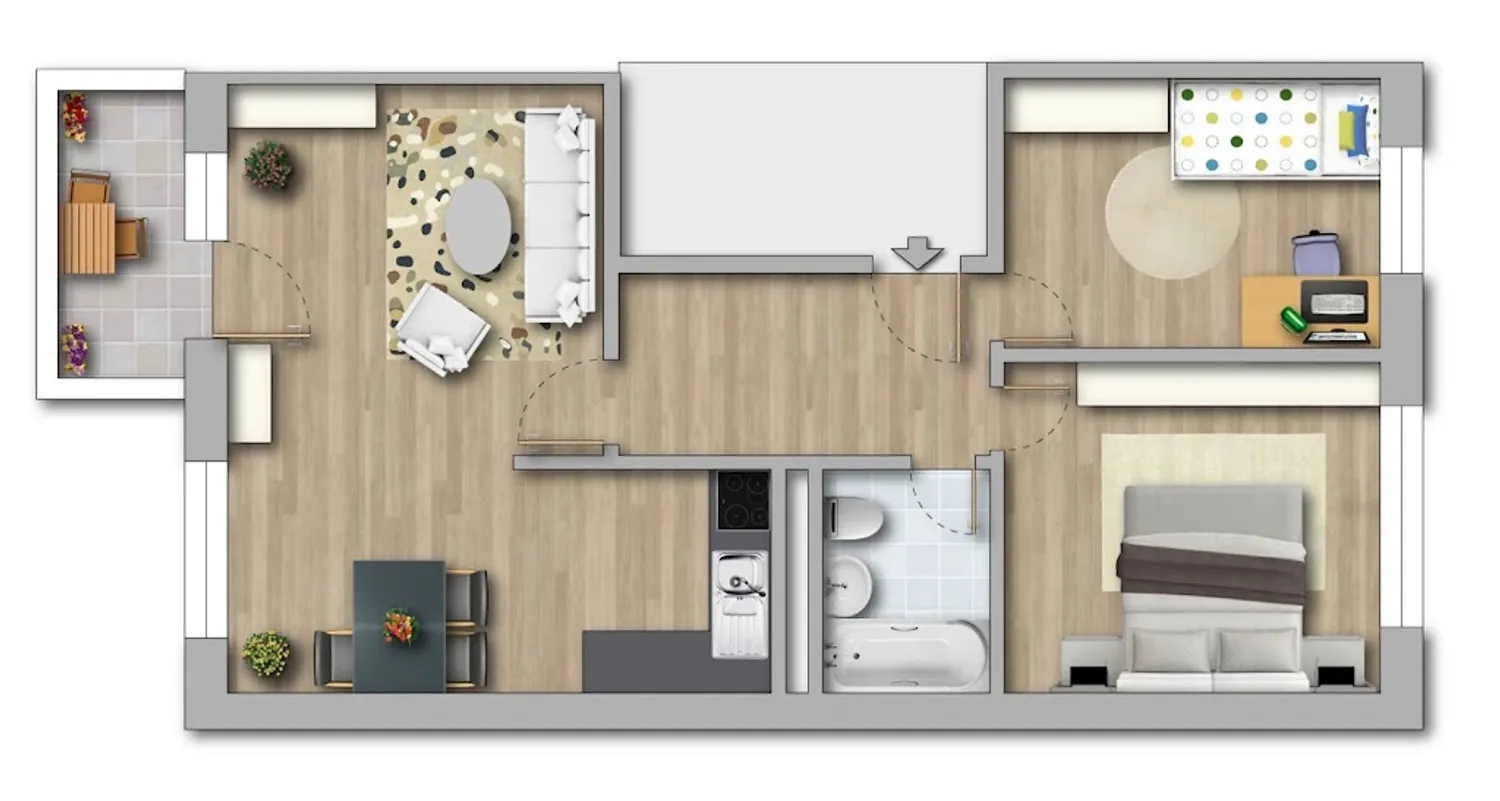 3 Zimmer Wohnung mit 57 m² in Halle (Saale) – Bild 2