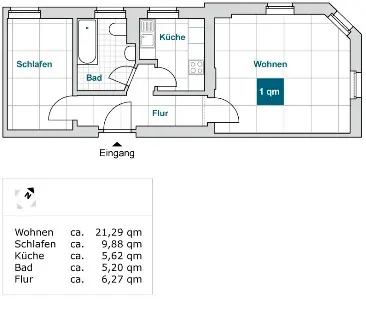 2 Zimmer Wohnung mit 47 m² in Erfurt – Bild 5