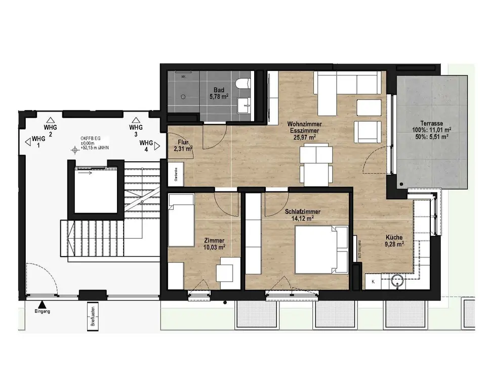 3 Zimmer Wohnung mit 73 m² in Troisdorf – Bild 5