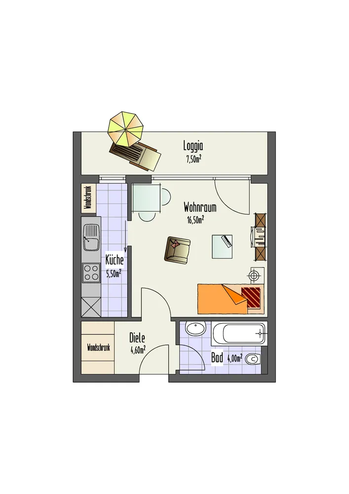 1 Zimmer Wohnung mit 34 m² in Wuppertal – Bild 2