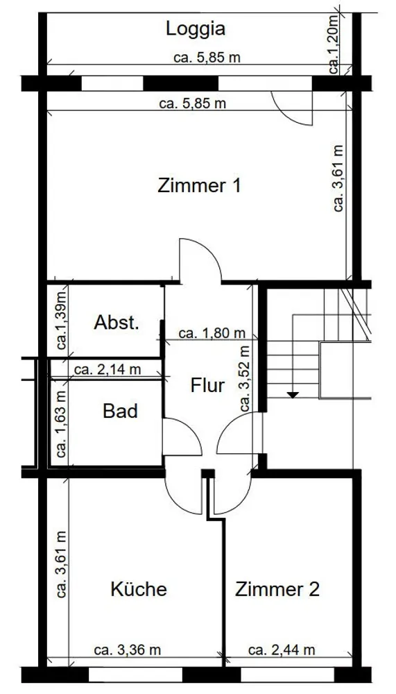 2 Zimmer Wohnung mit 59 m² in Cottbus – Bild 2