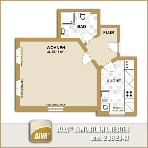1 Zimmer Wohnung mit 40 m² in Dresden – Bild 2