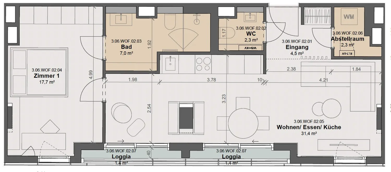 2 Zimmer Wohnung mit 68 m² in Frankfurt am Main – Bild 2