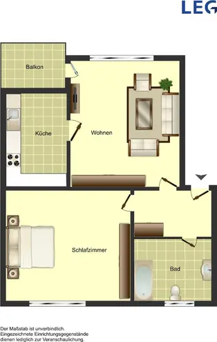 3 Zimmer Wohnung mit 45 m² in Hamm – Bild 2