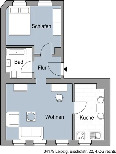 2 Zimmer Wohnung mit 51 m² in Leipzig – Bild 1