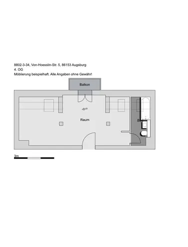 2 Zimmer Wohnung mit 36 m² in Augsburg – Bild 2