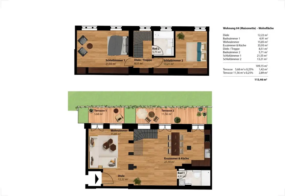 3 Zimmer Wohnung mit 113 m² in Neubrandenburg – Bild 3