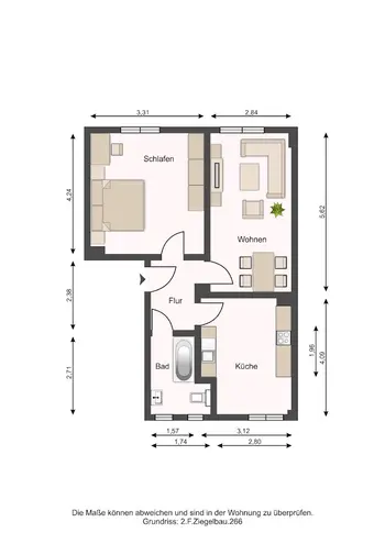 2 Zimmer Wohnung mit 47 m² in Dresden – Bild 3