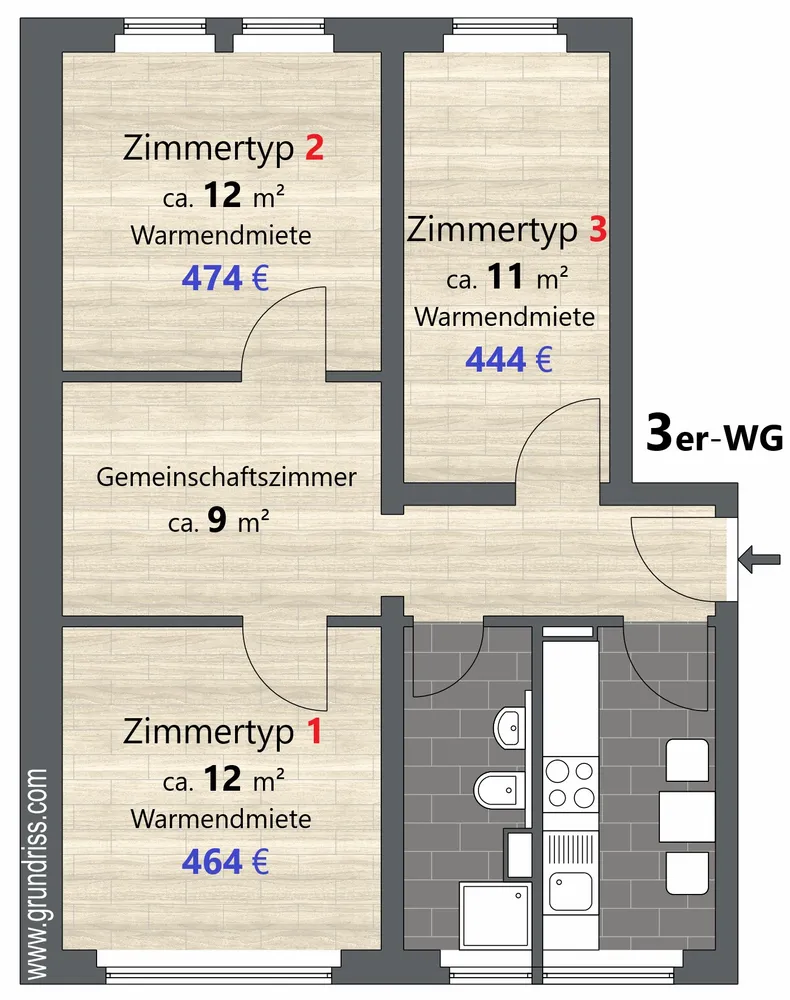 1 Zimmer Wohnung mit 16 m² in Potsdam – Bild 7
