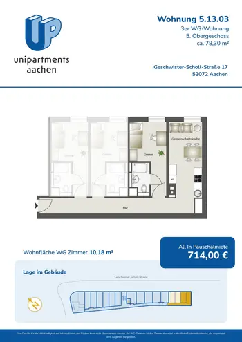 1 Zimmer Wohnung mit 26 m² in Aachen – Bild 11