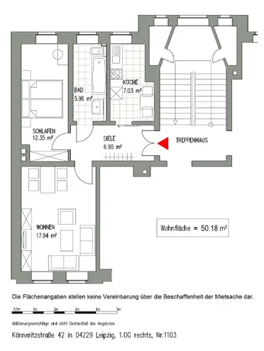 2 Zimmer Wohnung mit 50 m² in Leipzig – Bild 2
