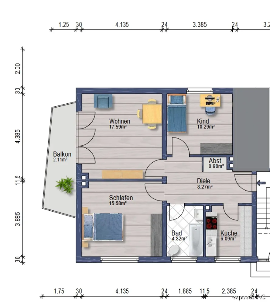 3 Zimmer Wohnung mit 67 m² in Hagen – Bild 2