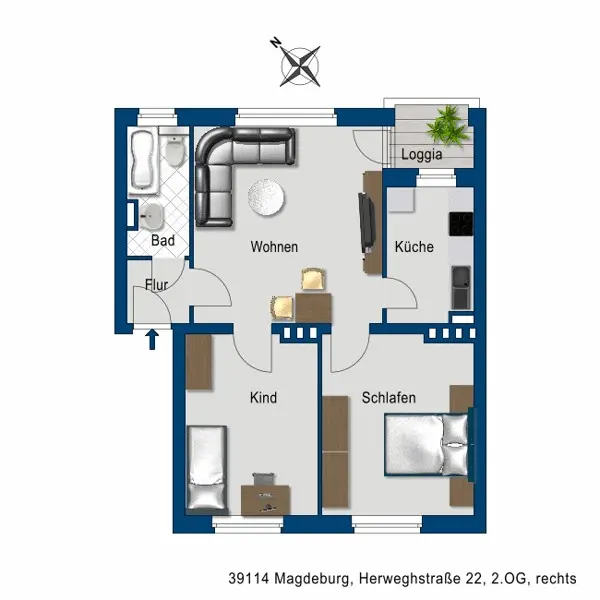 3 Zimmer Wohnung mit 58 m² in Magdeburg – Bild 5