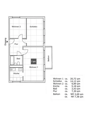 3 Zimmer Wohnung mit 64 m² in Dresden – Bild 2