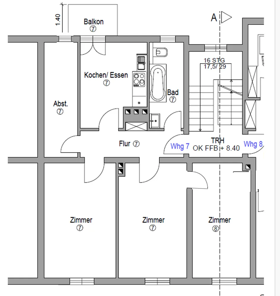 4 Zimmer Wohnung mit 79 m² in Würzburg – Bild 2