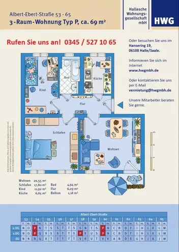 3 Zimmer Wohnung mit 67 m² in Halle (Saale) – Bild 4