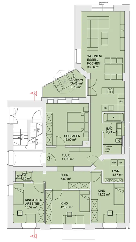 5 Zimmer Wohnung mit 120 m² in Zwickau – Bild 5