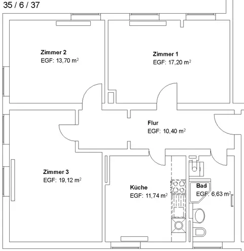 3 Zimmer Wohnung mit 79 m² in Kassel – Bild 2