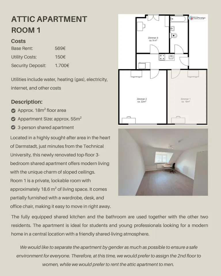 Studio mit 18 m² in Darmstadt – Bild 5