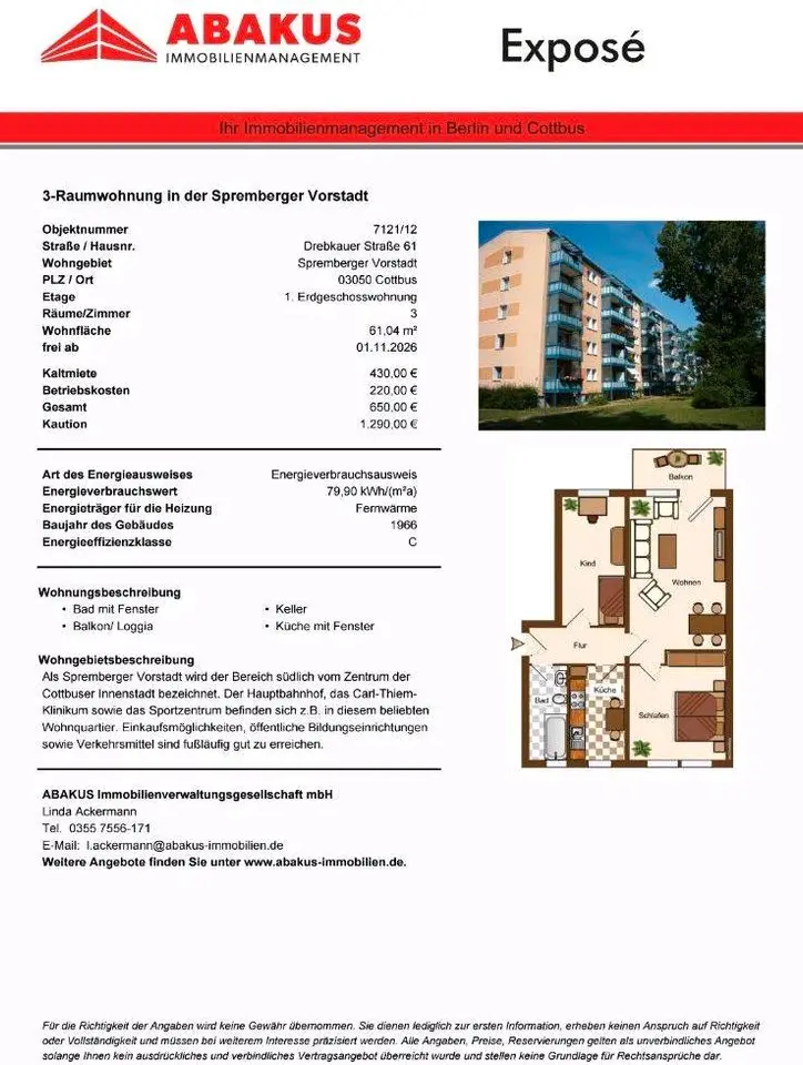 3 Zimmer Wohnung mit 62 m² in Cottbus – Bild 9