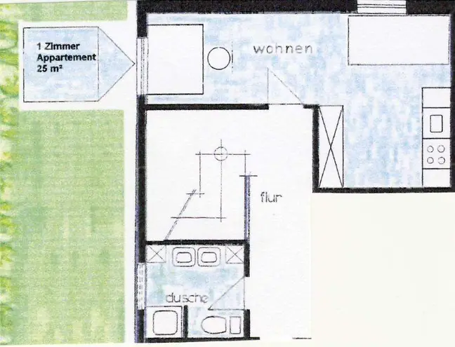 1 Zimmer Wohnung mit 25 m² in Regensburg – Bild 4