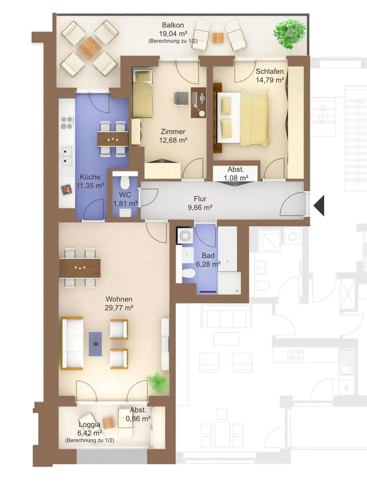 3 Zimmer Wohnung mit 101 m² in Frankfurt am Main – Bild 6
