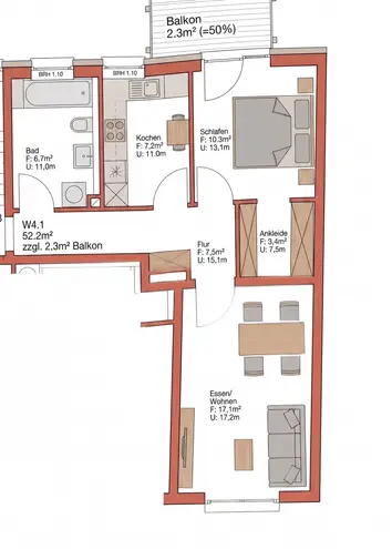 2 Zimmer Wohnung mit 55 m² in Nürnberg – Bild 3