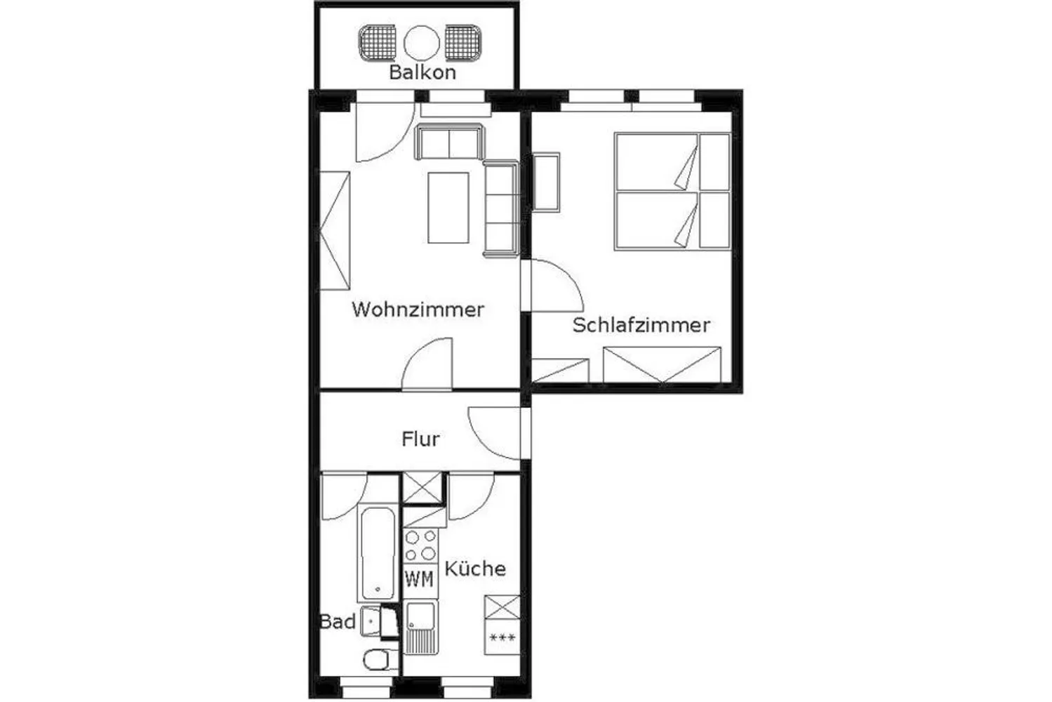 2 Zimmer Wohnung mit 48 m² in Plauen – Bild 2
