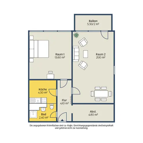 2 Zimmer Wohnung mit 53 m² in Leipzig – Bild 2