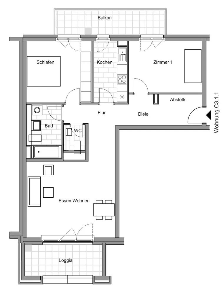 3 Zimmer Wohnung mit 96 m² in Frankfurt am Main – Bild 8