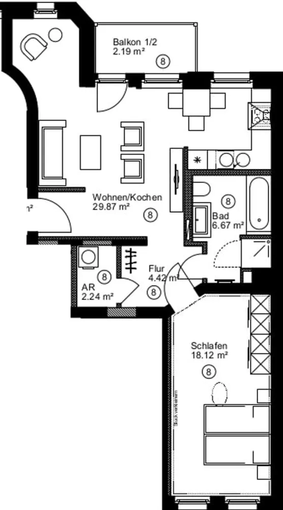 2 Zimmer Wohnung mit 64 m² in Leipzig – Bild 6