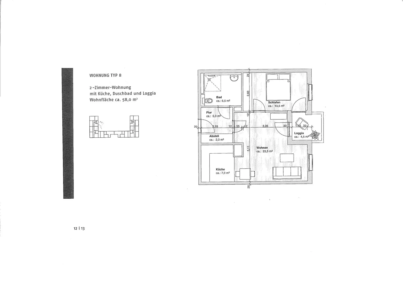 2 Zimmer Wohnung mit 58 m² in Lübeck – Bild 2