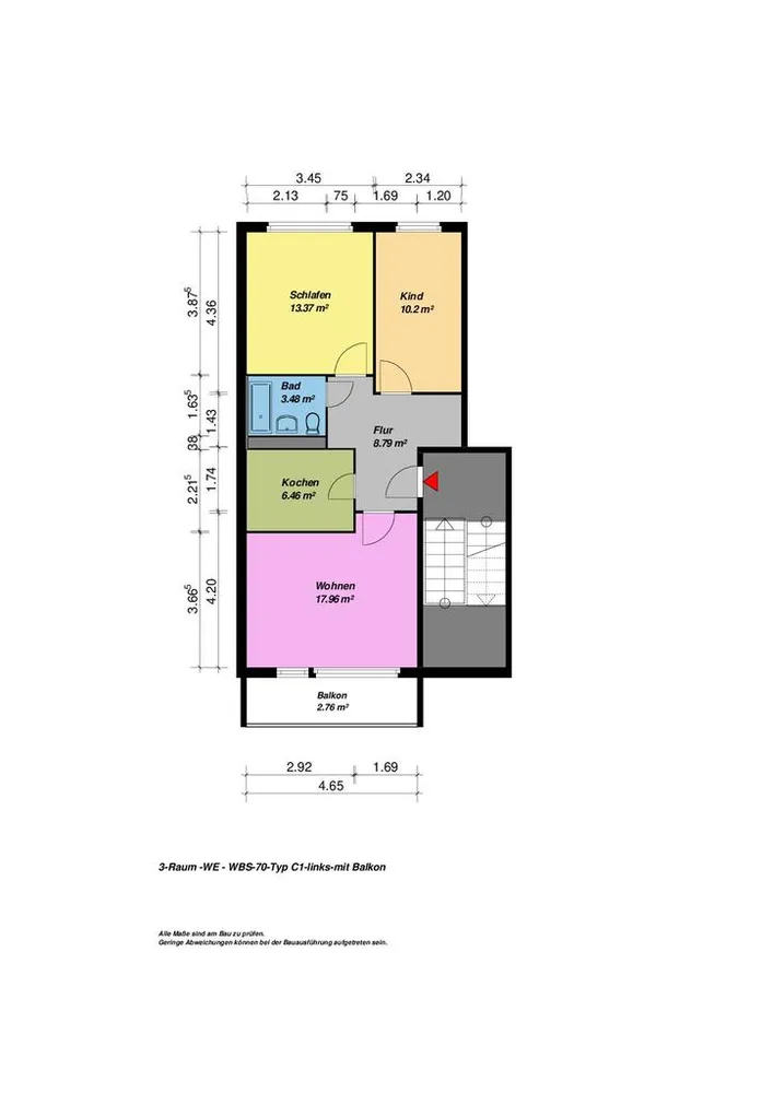 3 Zimmer Wohnung mit 63 m² in Neubrandenburg – Bild 8