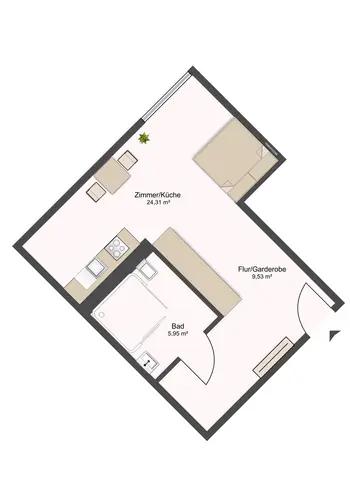 1 Zimmer Wohnung mit 39 m² in Dresden – Bild 2