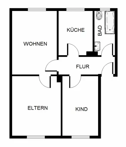 3 Zimmer Wohnung mit 53 m² in Herne – Bild 2