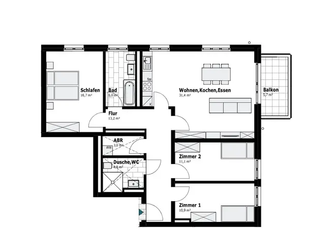 4 Zimmer Wohnung mit 101 m² in Duisburg – Bild 7