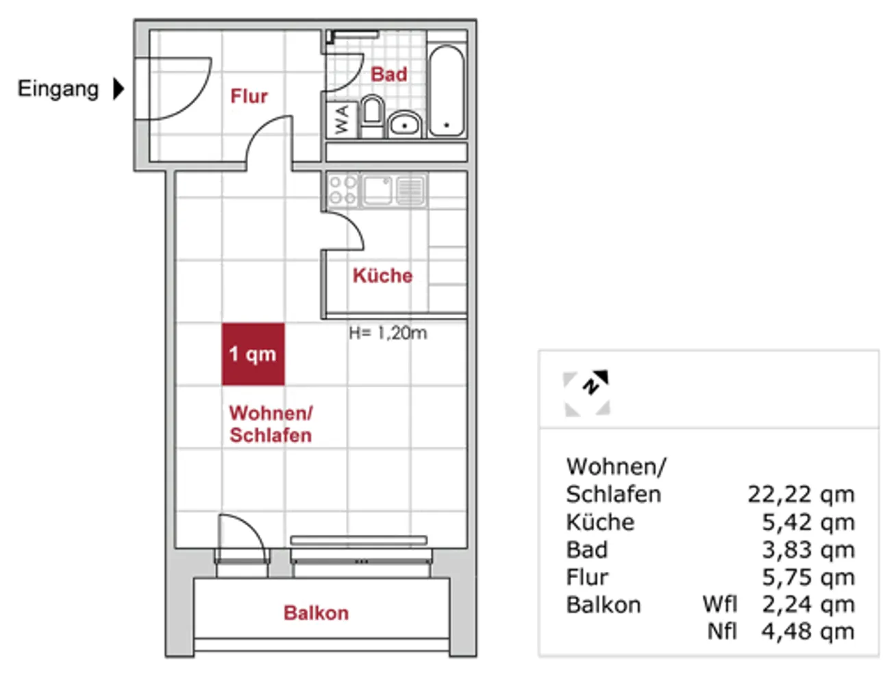 1 Zimmer Wohnung mit 39 m² in Dresden – Bild 1