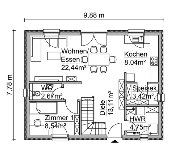 5 Zimmer Haus mit 122 m² in Berlin – Bild 2