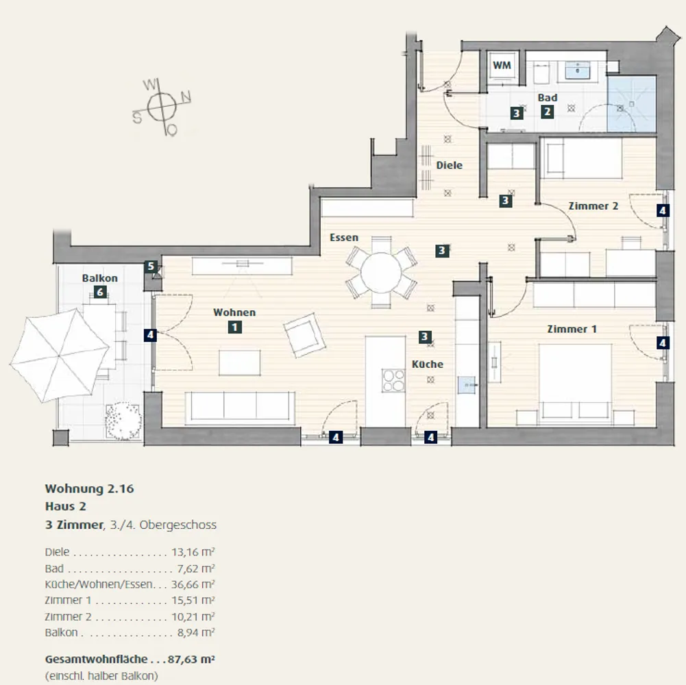 3 Zimmer Wohnung mit 88 m² in Freiburg im Breisgau – Bild 8