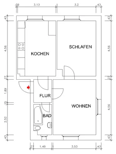 2 Zimmer Wohnung mit 51 m² in Chemnitz – Bild 3