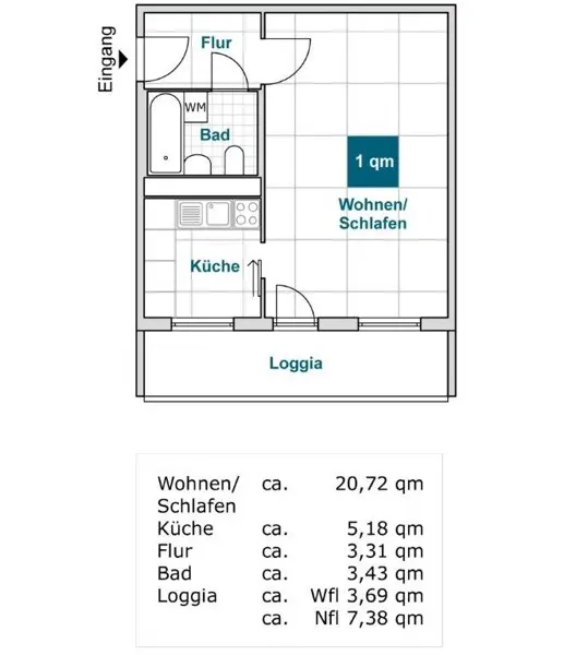 Studio mit 36 m² in Dresden – Bild 3