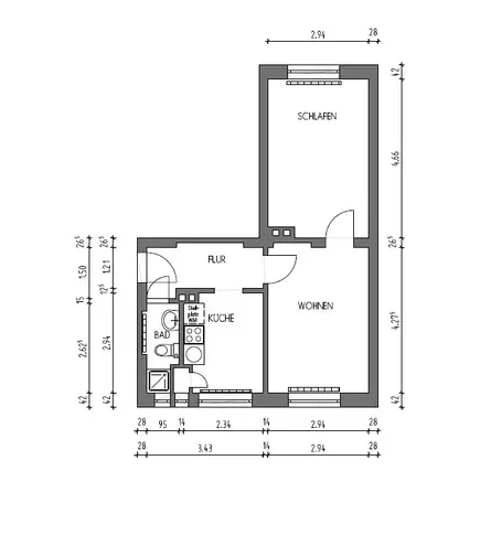 2 Zimmer Wohnung mit 40 m² in Hannover – Bild 6