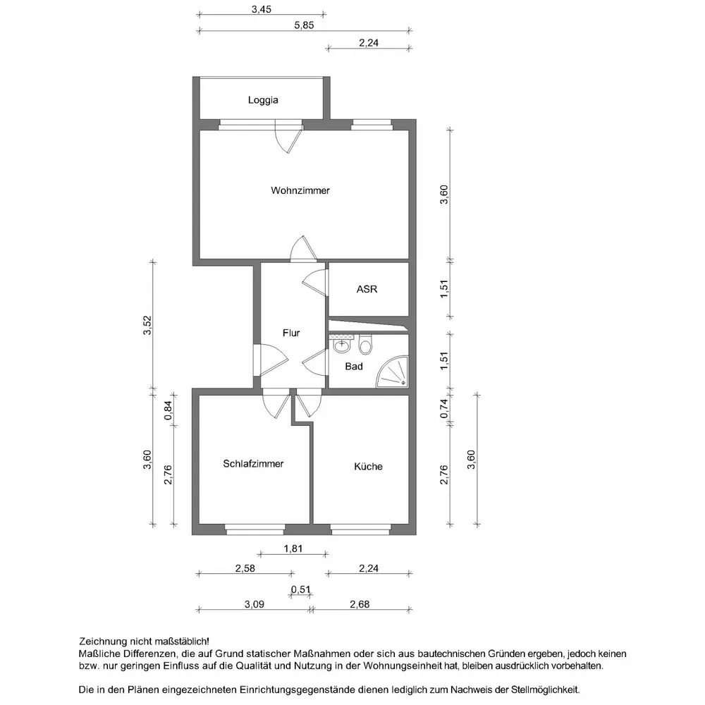 2 Zimmer Wohnung mit 58 m² in Zwickau – Bild 2