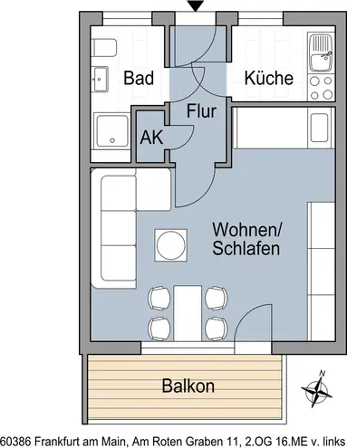 1 Zimmer Wohnung mit 37 m² in Frankfurt am Main – Bild 5